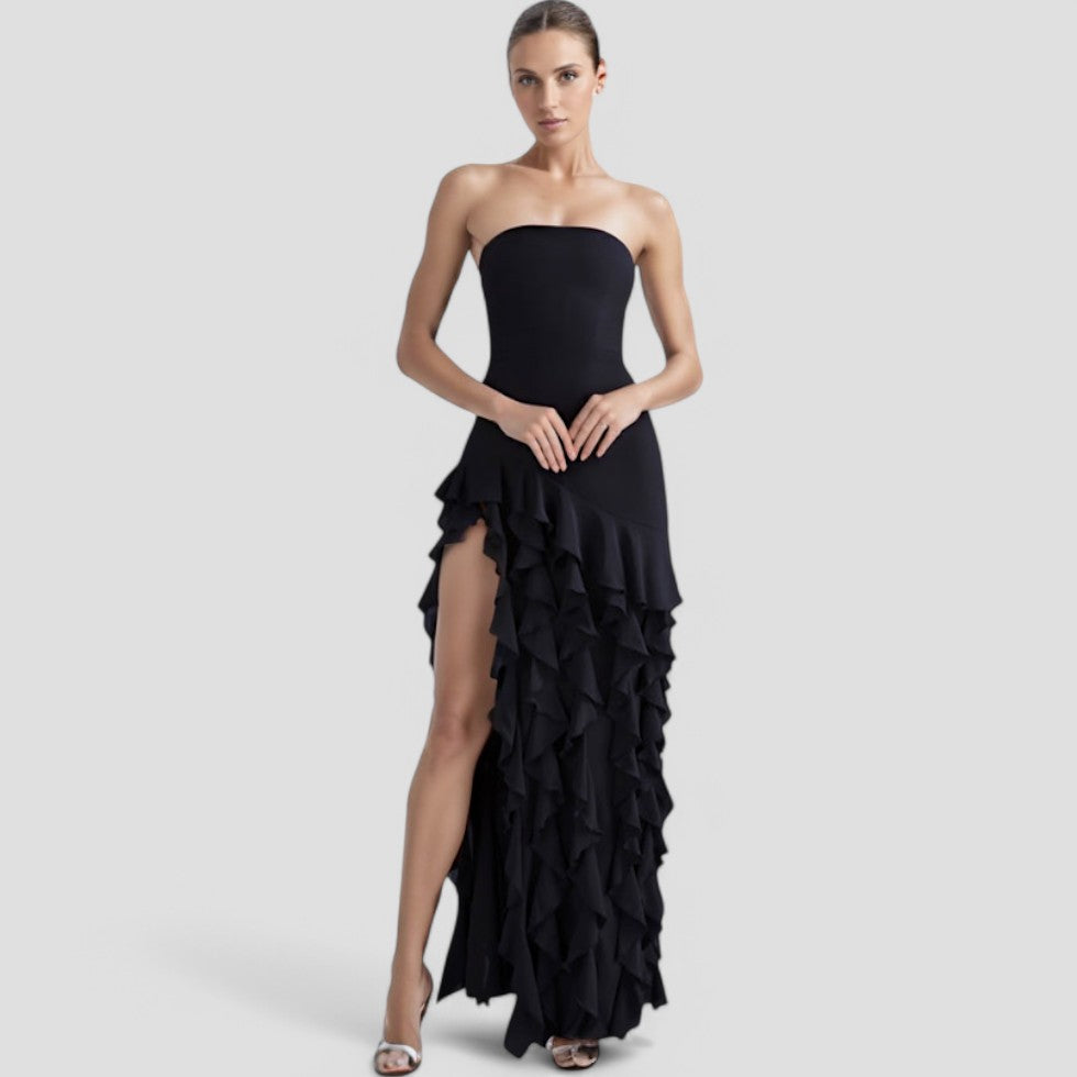 Drune | Ärmelloses Rüschenkleid Elegante Stille Luxusmode