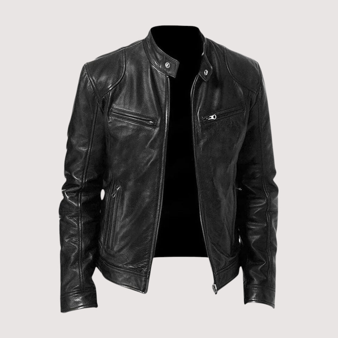 Drune | Normale Passform Veganes Leder Bikerjacke