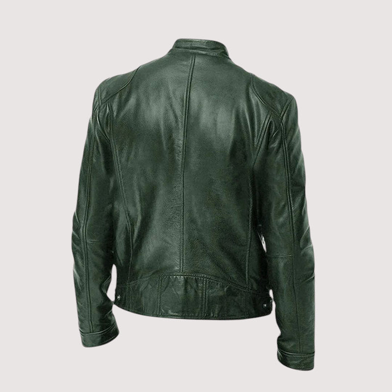 Drune | Normale Passform Veganes Leder Bikerjacke