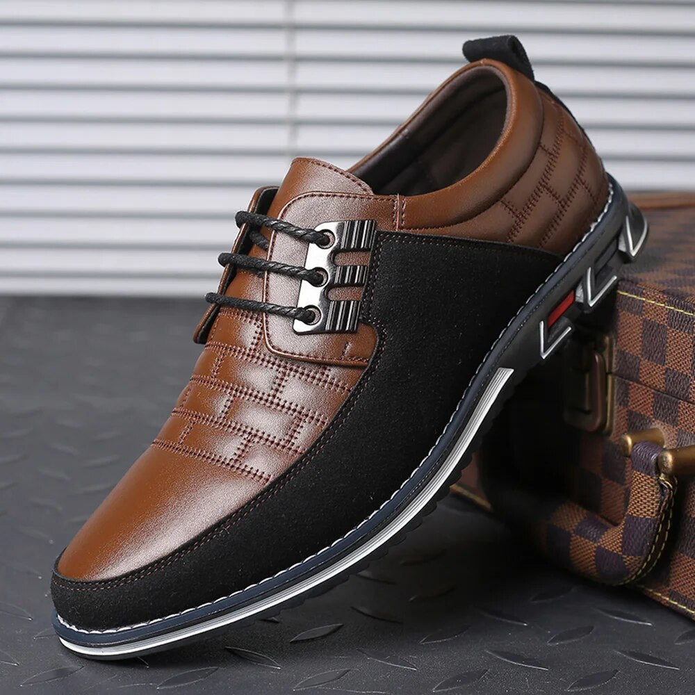 Drune | PU Leder Rutschfest Oxford Schuhe Herrenschuhe