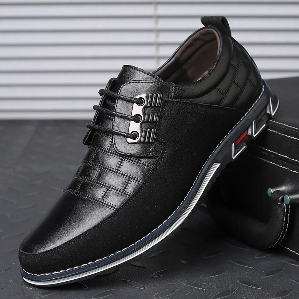 Drune | PU Leder Rutschfest Oxford Schuhe Herrenschuhe