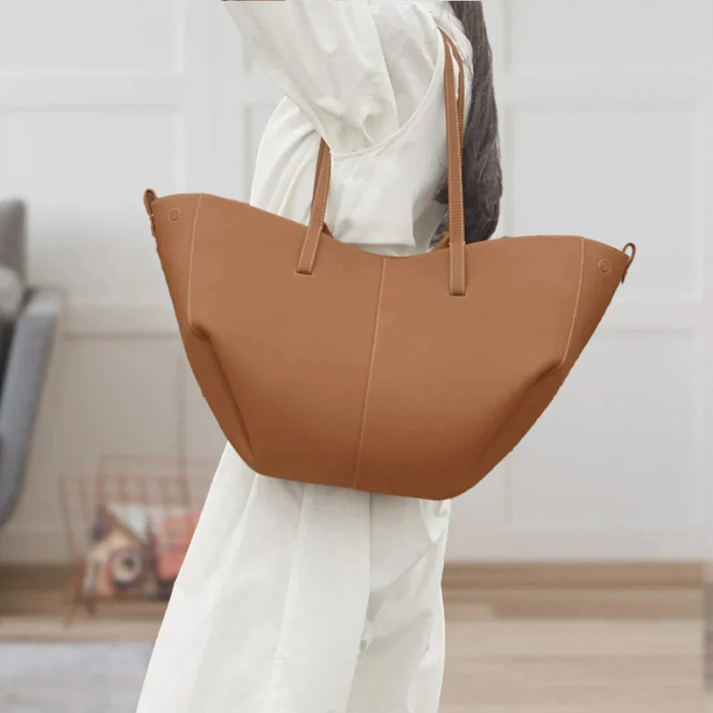 Drune | Vintage Kunstleder Schultertasche Große Tragetasche