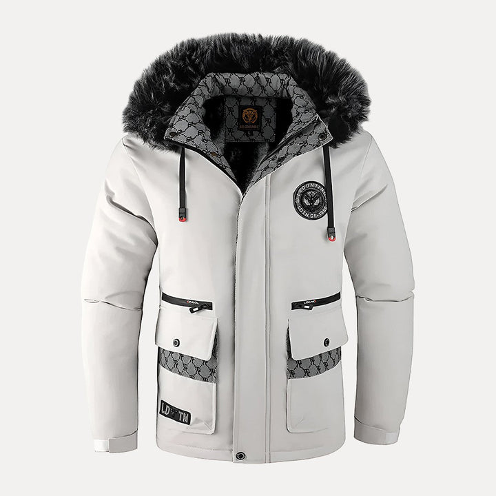 Drune | Gepolsterte Winterjacke mit Pelzkragen