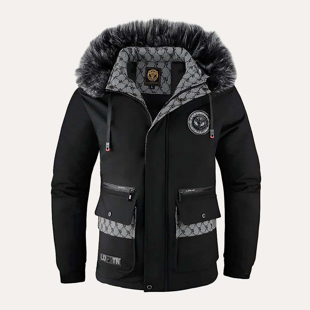 Drune | Gepolsterte Winterjacke mit Pelzkragen
