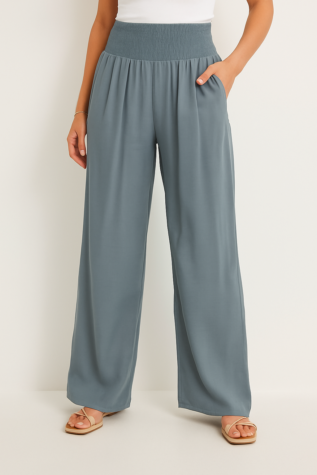 Drune | Sommerhose Damen mit Elastischem High-Waist-Bund