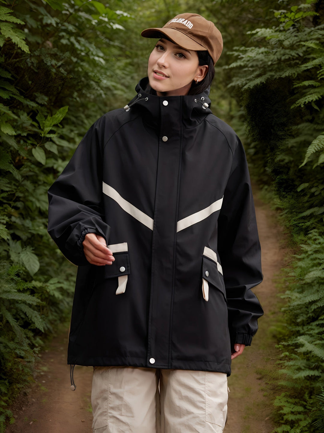 Drune | Leichte wasserdichte Jacke Damen mit Kapuze