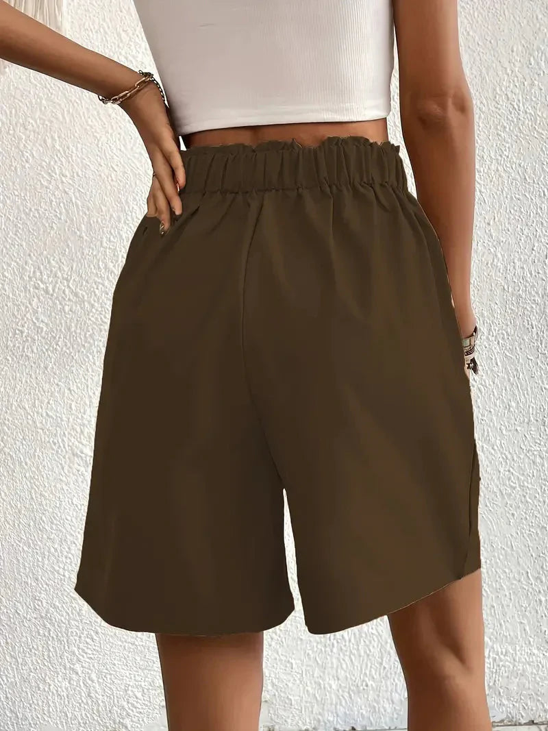 Drune | Hochtaillierte Leinenshorts für Damen