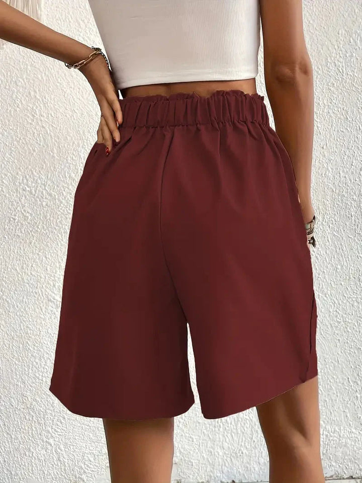 Drune | Shorts, schräge Taschen, hohe Taille, Damenshorts, Sommerkleidung