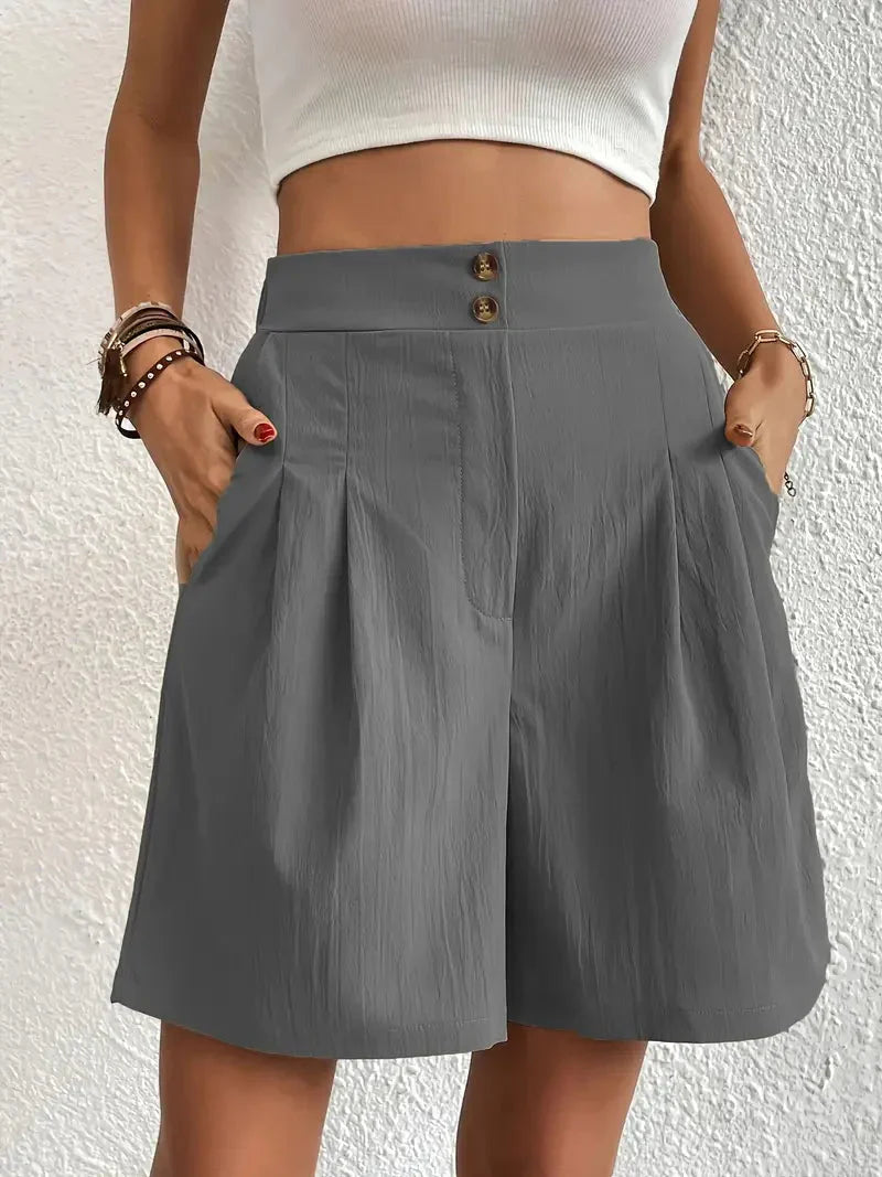 Drune | Hochtaillierte Leinenshorts für Damen