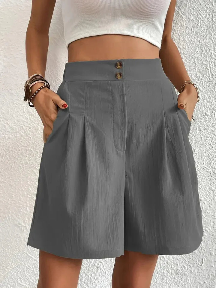 Drune | Hochtaillierte Leinenshorts für Damen