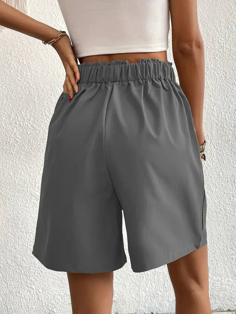 Drune | Hochtaillierte Leinenshorts für Damen