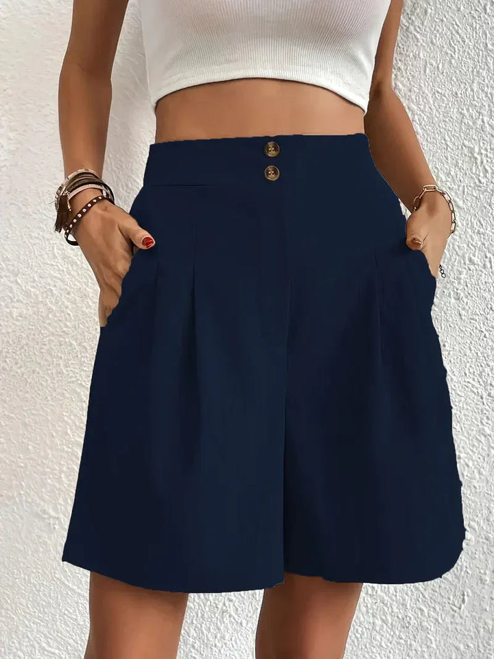 Drune | Hochtaillierte Leinenshorts für Damen