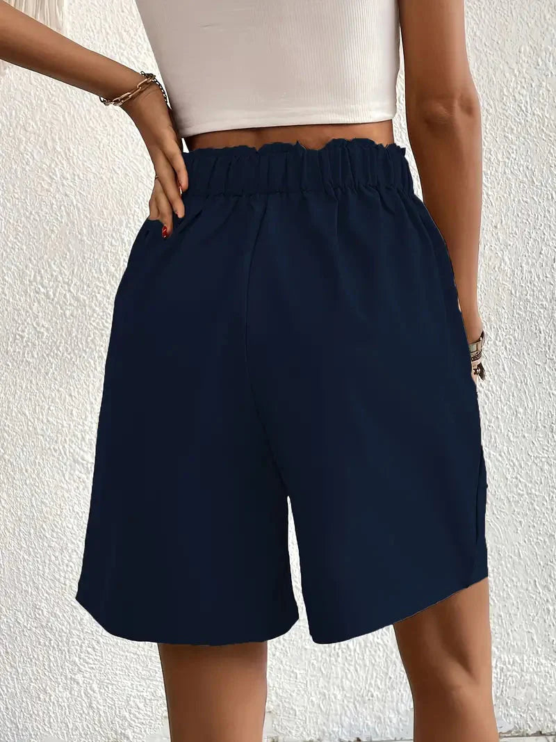 Drune | Shorts, schräge Taschen, hohe Taille, Damenshorts, Sommerkleidung