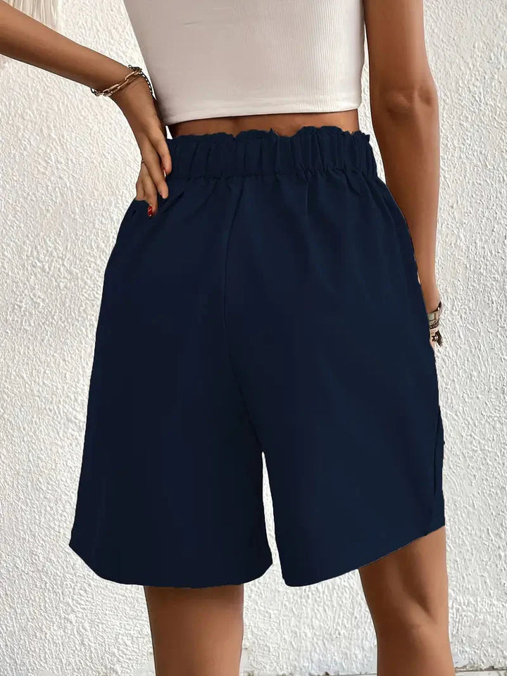 Drune | Shorts, schräge Taschen, hohe Taille, Damenshorts, Sommerkleidung