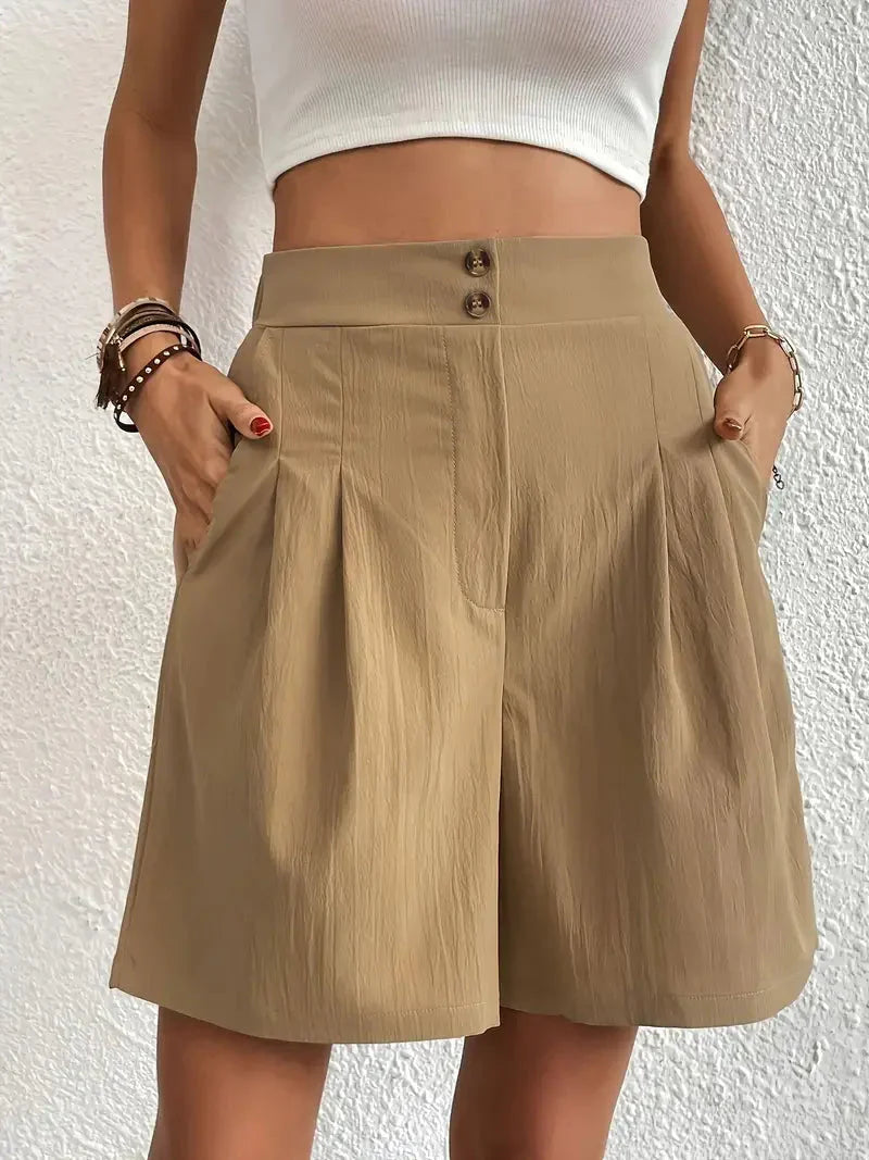 Drune | Hochtaillierte Leinenshorts für Damen