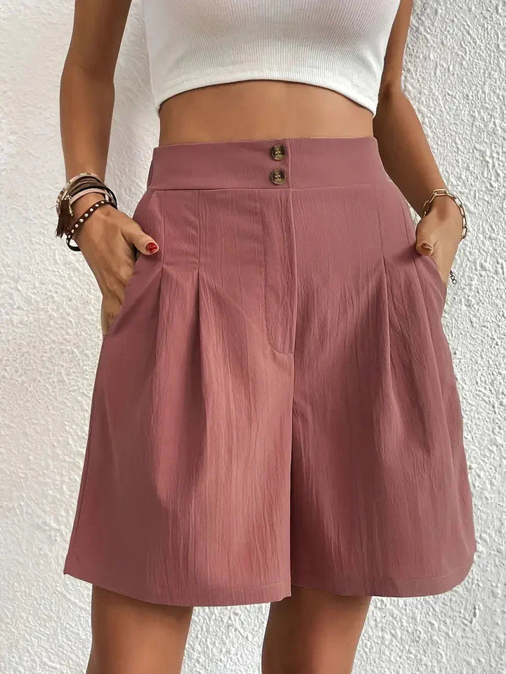 Drune | Hochtaillierte Leinenshorts für Damen