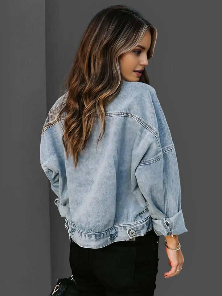 Drune | Leoparden-Jeansjacke