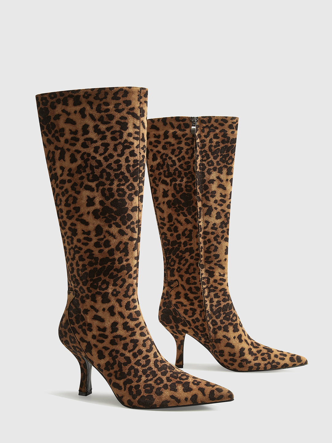 Drune | Leopardenmuster Knöchelhohe Stiefel für Frauen mit Spitzzehe und Mittelhoch – Stylisch und Bequem