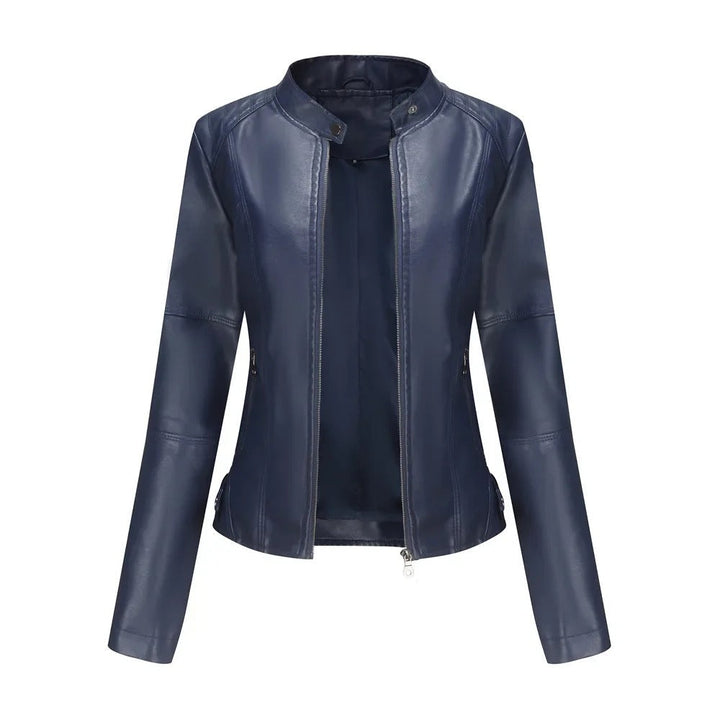 Drune | Slim Fit Reißverschluss Kunstlederjacke Damenjacke