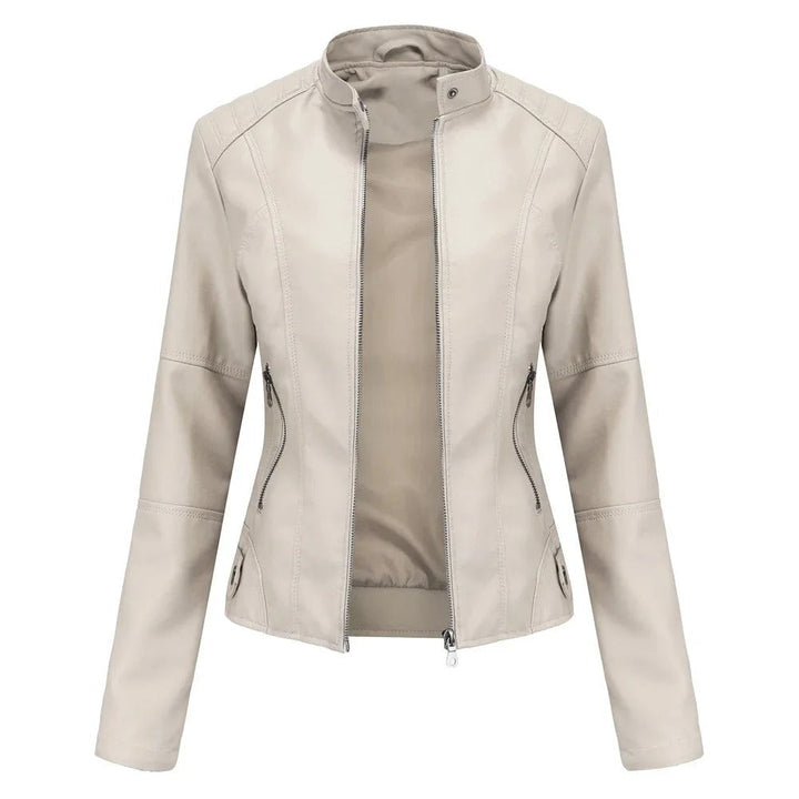 Drune | Slim Fit Reißverschluss Kunstlederjacke Damenjacke