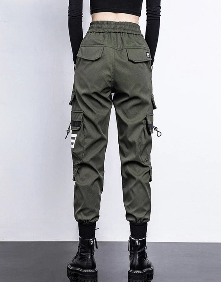 Drune | Hosen High-Waist Cargo-Hose mit Taschen