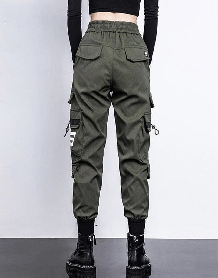 Drune | Hosen High-Waist Cargo-Hose mit Taschen