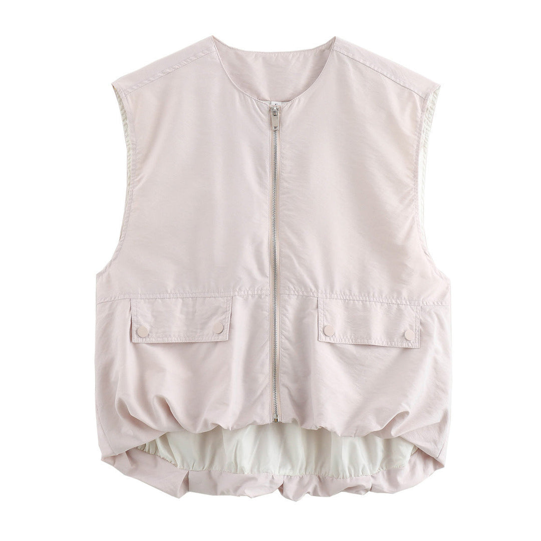 Drune | Damen Leichtgewicht Ärmellose Weste mit Reißverschluss und Taschen