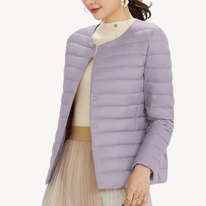 Drune | Damen Leichte Winterjacke mit Knopfverschluss und Tailliertem Schnitt