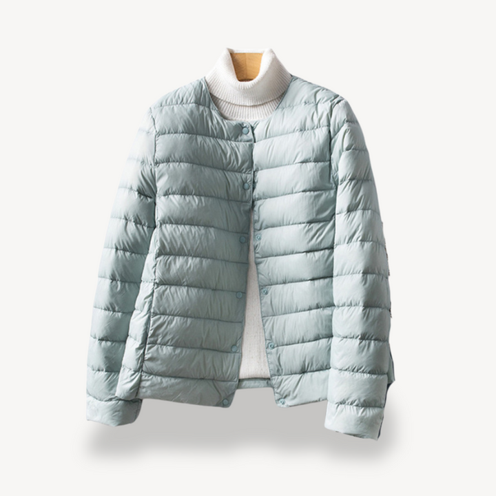 Drune | Damen Leichte Winterjacke mit Knopfverschluss und Tailliertem Schnitt
