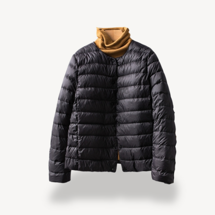 Drune | Damen Leichte Winterjacke mit Knopfverschluss und Tailliertem Schnitt