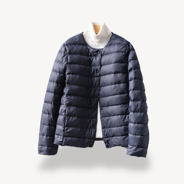 Drune | Damen Leichte Winterjacke mit Knopfverschluss und Tailliertem Schnitt