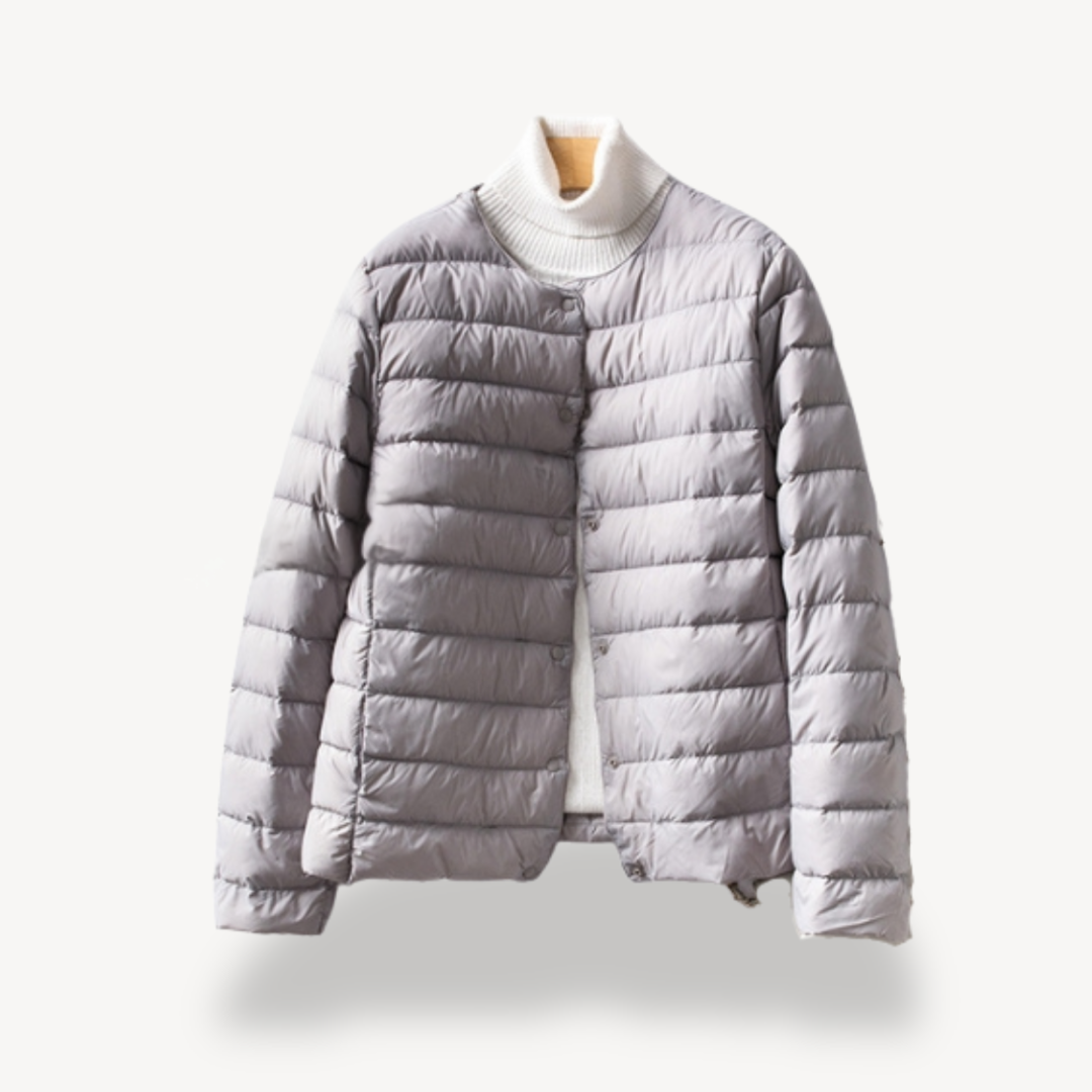 Drune | Damen Leichte Winterjacke mit Knopfverschluss und Tailliertem Schnitt