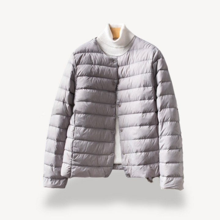 Drune | Damen Leichte Winterjacke mit Knopfverschluss und Tailliertem Schnitt