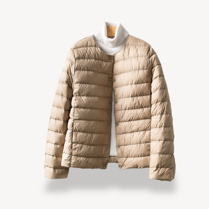 Drune | Damen Leichte Winterjacke mit Knopfverschluss und Tailliertem Schnitt