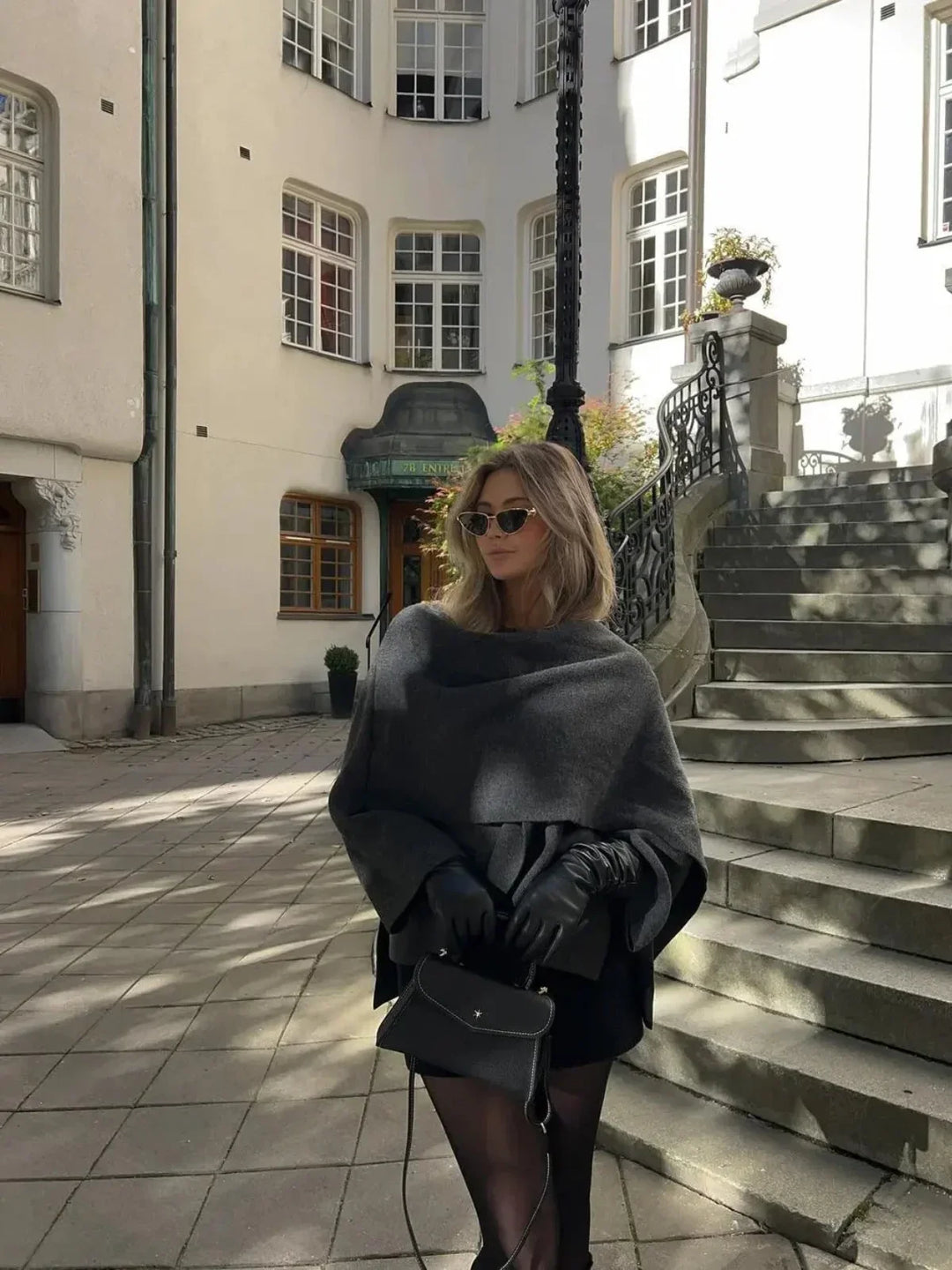 Drune | Wollmischung Schal Wickeljacke