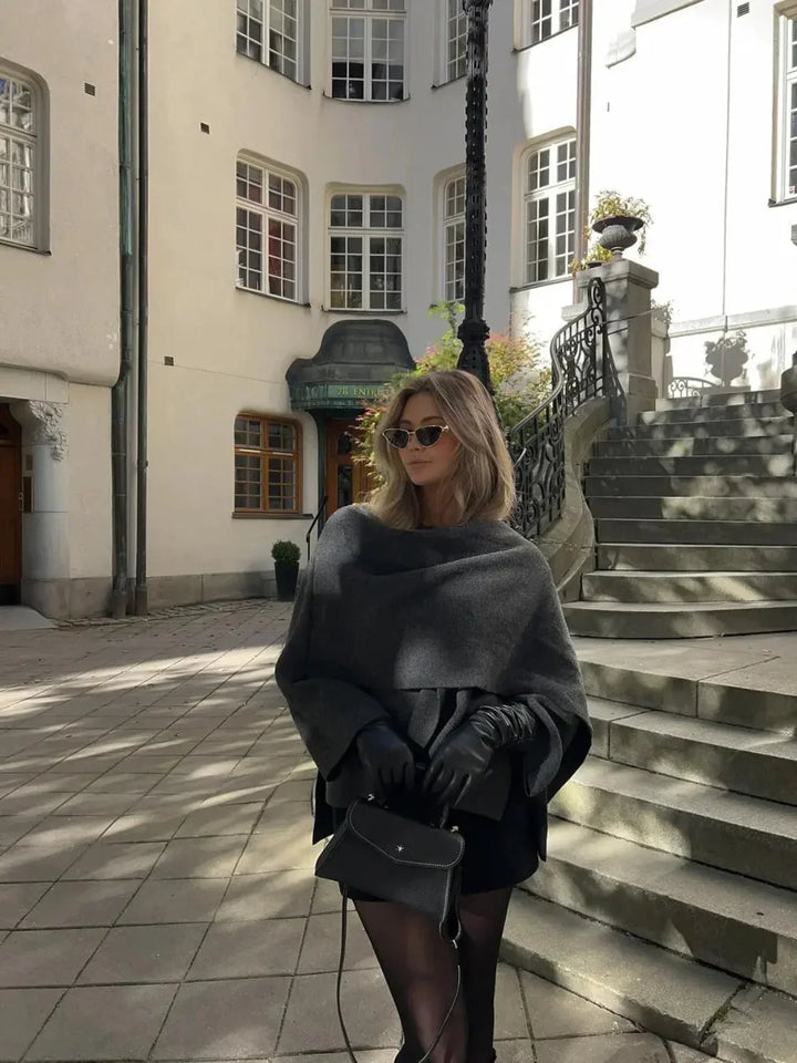 Drune | Wollmischung Schal Wickeljacke