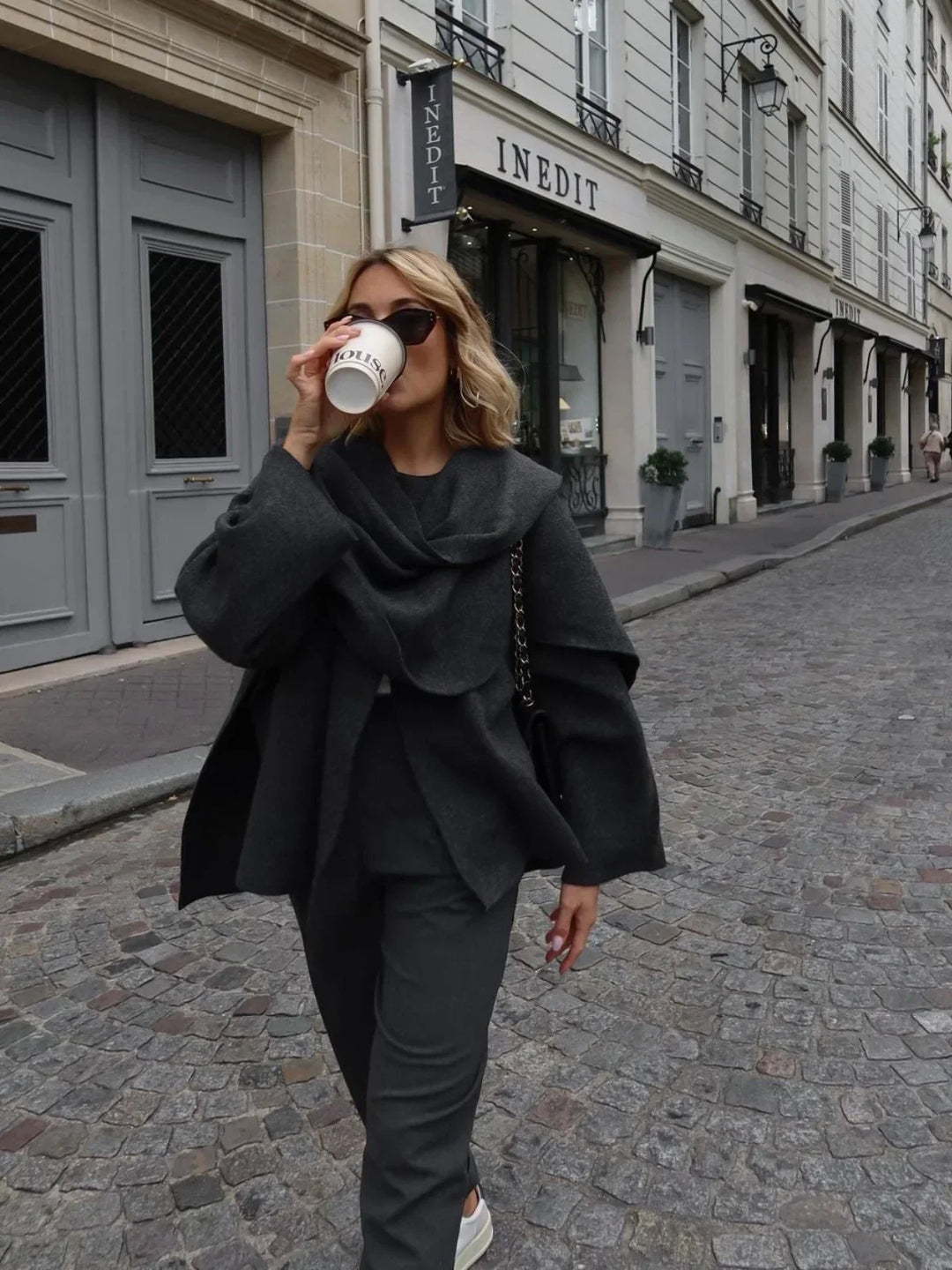 Drune | Wollmischung Schal Wickeljacke