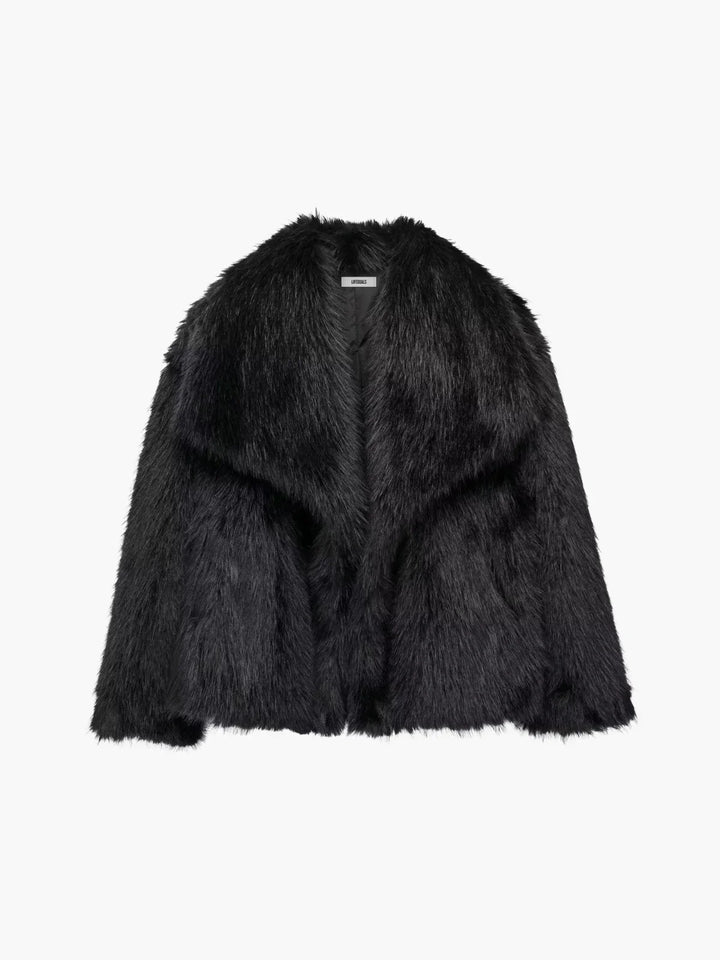 Drune | Schafhaar Kunstpelz Offen-Front Jacke