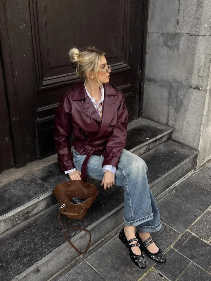 Drune | Inspirierten Kunstleder Aviator Jacke