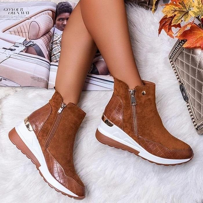 Drune | Damen Leder Absatz Stiefeletten