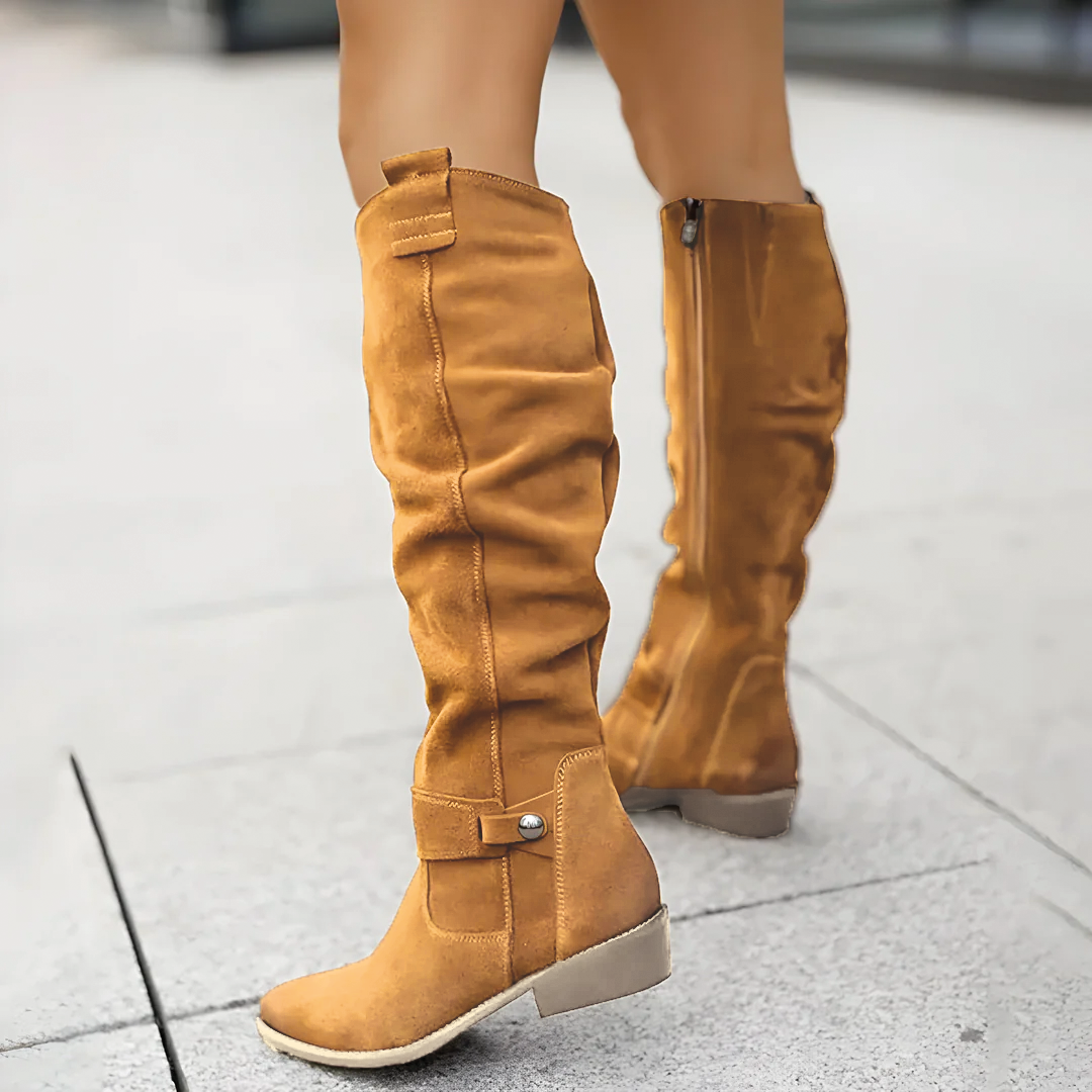 Drune | Wildleder kniehohe Stiefel