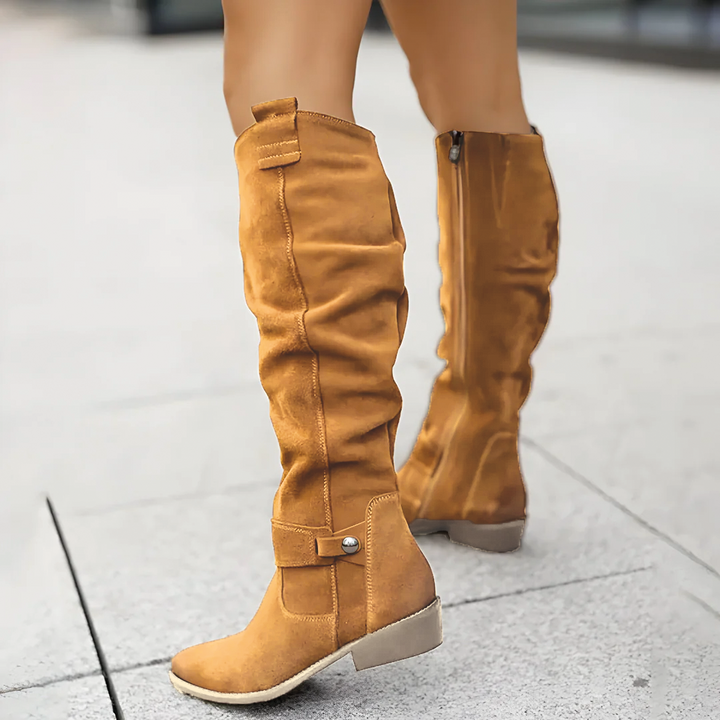 Drune | Wildleder kniehohe Stiefel