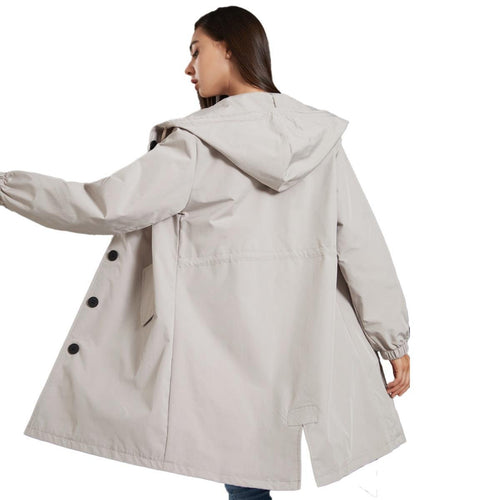 Drune | Leichte Wasserdichte Kapuzenregenjacke Für Frauen