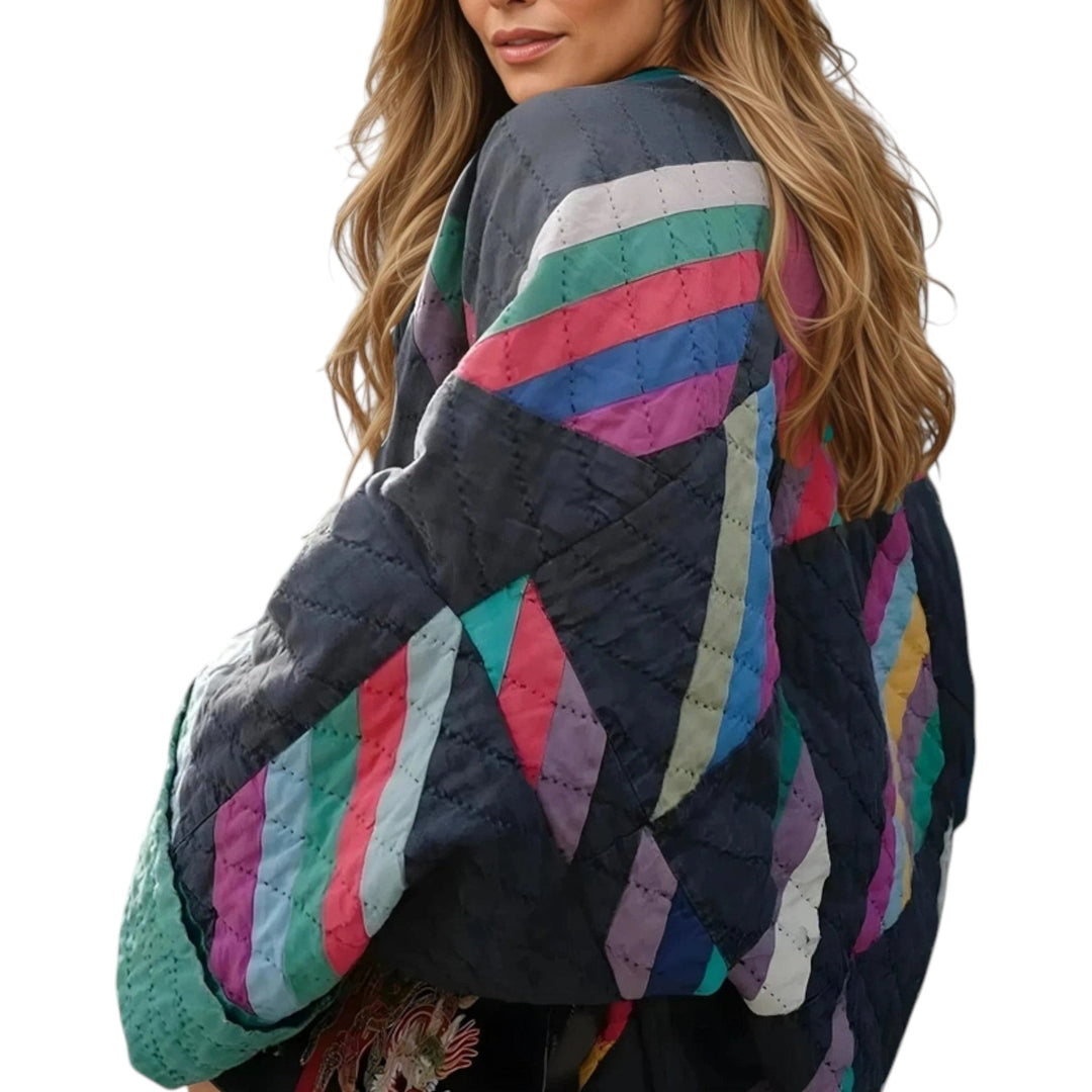 Drune | Übergroße Vintage-Jacke mit lebhaftem Patchwork-Design