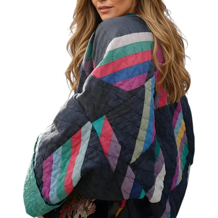 Drune | Übergroße Vintage-Jacke mit lebhaftem Patchwork-Design