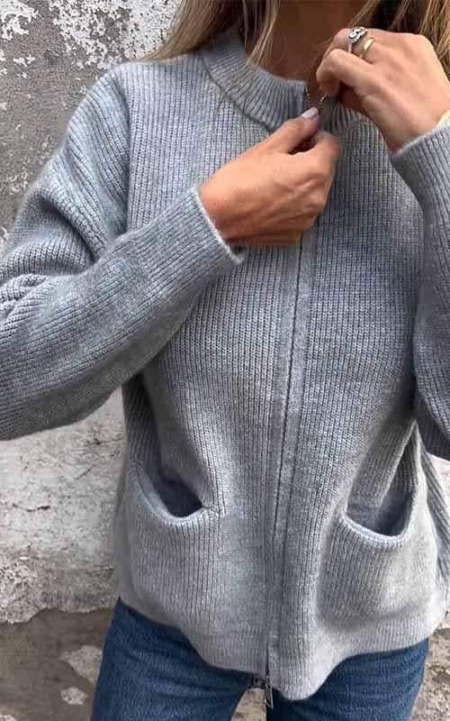 Drune | Zip-Strickjacke Eleganter Komfort in Allen Größen