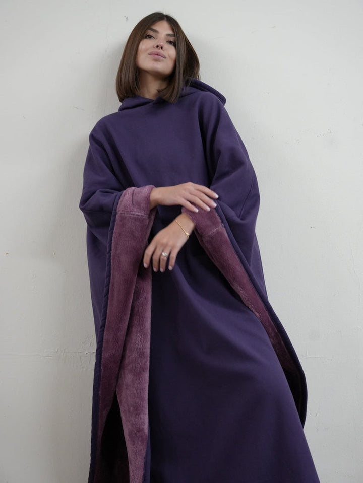 Drune | Luxuriöser Fleece-Poncho mit Kapuze für ultimativen Komfort