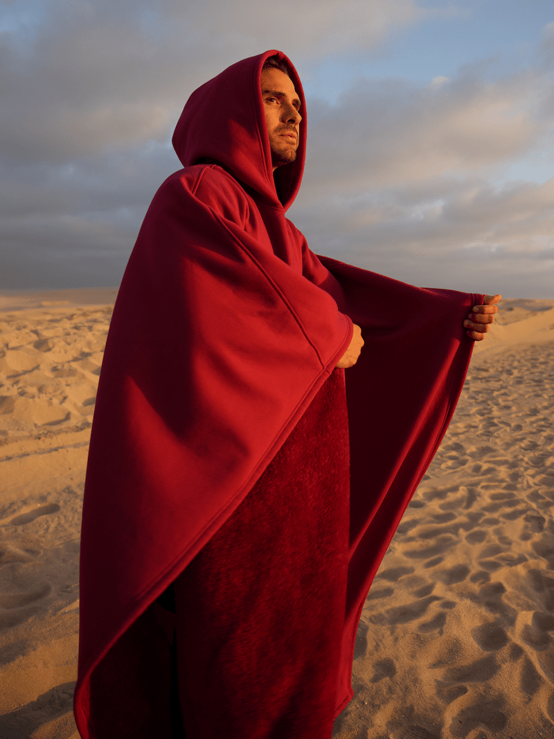 Drune | Luxuriöser Fleece-Poncho mit Kapuze für ultimativen Komfort