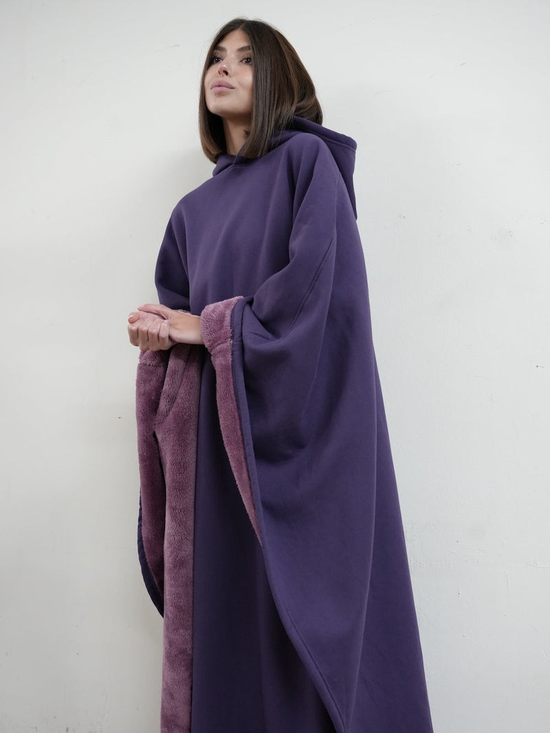 Drune | Luxuriöser Fleece-Poncho mit Kapuze für ultimativen Komfort