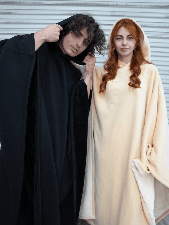Drune | Luxuriöser Fleece-Poncho mit Kapuze für ultimativen Komfort